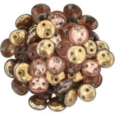 Apollo Gold 2-Hole 6mm Lentil Beads - Strand of 50 Beads