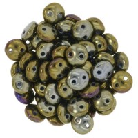 Iris Brown 2-Hole 6mm Lentil Beads - Strand of 50 Beads