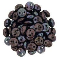 Luster Metallic Amethyst 2-Hole 6mm Lentil Beads - Strand of 50 Beads