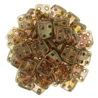 Bulk Bag Luster - Opaque Rose/Gold 6mm Quadratile - 100gm bag