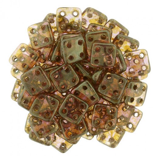 Luster Rose/Gold Topaz 6mm Quadratile - 9gm Approx