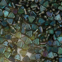 Aquamarine Celsian  Czechmate Triangle Beads, approx 8g
