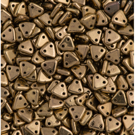 Bulk Bag Bronze Czechmate Triangle Beads, approx 100g