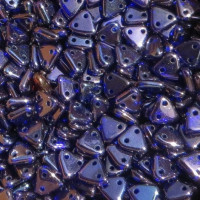 Cobalt Vega Czechmate Triangle Beads, approx 8g, approx. 75 beads Cobalt Vega Czechmate Triangle Beads, approx 8g, approx. 75 beads