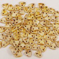 Opaque Luster Picasso Czechmate Triangle Beads, approx 8g