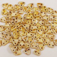 Opaque Luster Picasso Czechmate Triangle Beads, approx 8g