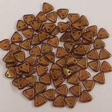 Bronze Olivine Czechmate Triangle Beads, approx 8g