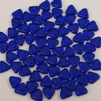 Cobalt CzechMate Triangle Beads, approx 8g