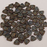 Matte Iris Brown  Czechmate Triangle Beads, approx 8g