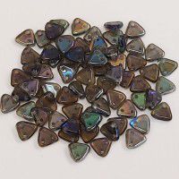 Sapphire Celsian Czechmate Triangle Beads, approx 100g