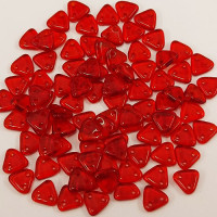 Siam Ruby Czechmate Triangle Beads, approx 8g