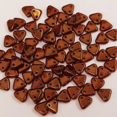 Bulk Bag Silversheen Ruby Czechmate Triangle Beads, approx 100g