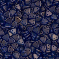 Halo Ultramarine Czechmate Triangle Beads, Approx 8 Grams