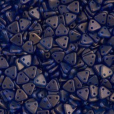 Halo Ultramarine Czechmate Triangle Beads, Approx 8 Grams