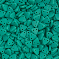 Matte Turquoise Czechmate Triangle Beads, approx 8g