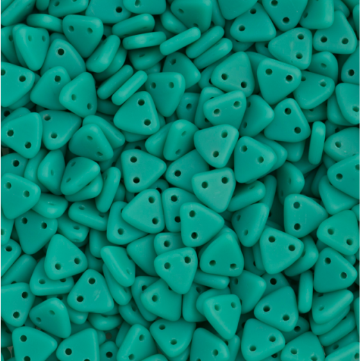 Matte Turquoise Czechmate Triangle Beads, approx 8g