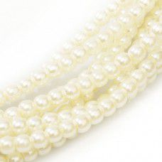 A Bulk bag of 300 round glass pearls in 8mm Light Cream colour.