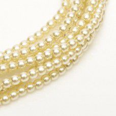 Old Lace Shiny 8mm Glass Pearls, 75pcs