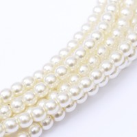 White Shiny 8mm Glass Pearls, 300pcs