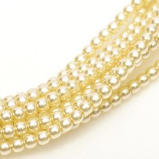 Cream 4mm Czech Glass Pearls, strand of 120 beads