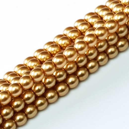 Dark Gold Shiny 2mm Glass Pearls, 150pcs