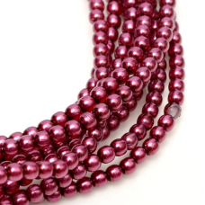 Shiny Red 4mm Glass Pearls, 120pcs