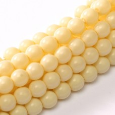 Eggshell Shiny 4mm Glass Pearls, 150pcs