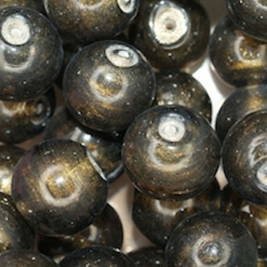 Bulk Bag 18mm Foiled Round Beads, Black, Approx 250 Grams