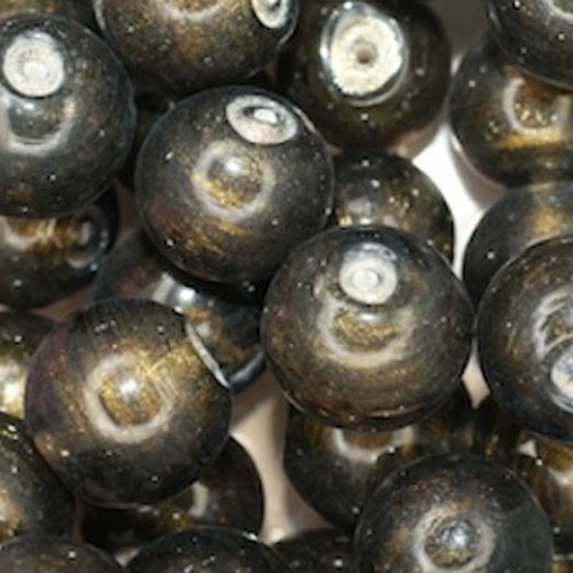 Bulk Bag 18mm Silver Foiled Round Beads, Black, Approx 250 Grams