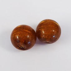 18mm Brown Topaz Foiled Glass Bead, Pack of 2