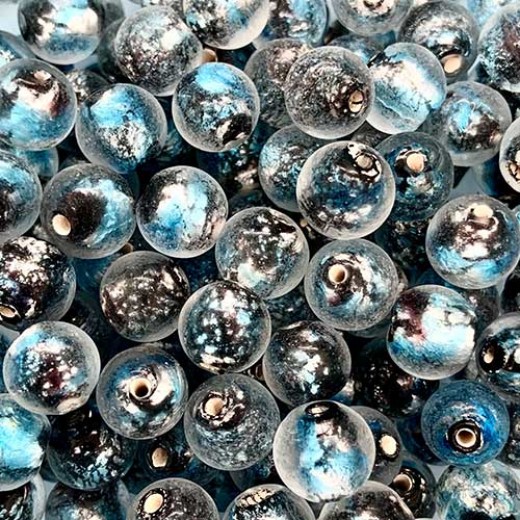 Bulk Bag Foil Round Balls, 10mm, Blue, Approx 250 Grams