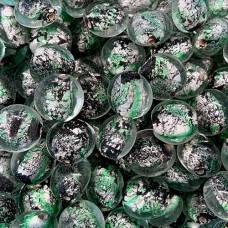 Bulk Bag Silver Foil Discs 12 x 10mm, Green, Approx 250 Grams