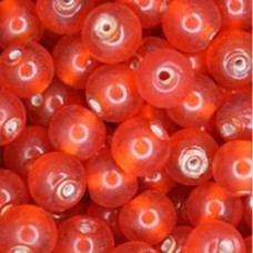 Bulk Bag 10mm Gold Foiled Round Beads, Orange, Approx 250 Grams