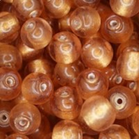 Bulk Bag 10mm Gold Foiled Round Beads, Pale Peach, Approx 250 Grams