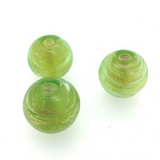 Bulk Bag 18mm Foiled Round Beads, Lime Green, Approx 250 Grams