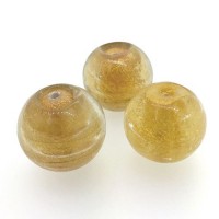 18mm Pale Yellow Foiled Glass Beads, Pack of 2