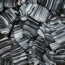Matte Glass Swirls, 28 x 17mm Oval, Black, Pack of 5