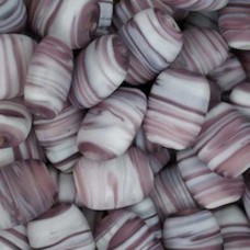 Bulk Bag Matte Glass Swirls, Pillow Shaped 19 x 15mm, Purple, Approx 250 Grams 