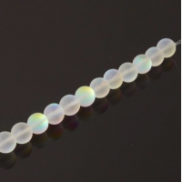Mermaid Glass Beads, 6mm, Matte Crystal Mystic, Pack of 10, Colour 8