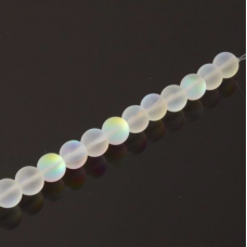 Mermaid Glass Beads, 6mm, Matte Crystal Mystic, Pack of 10, Colour 8