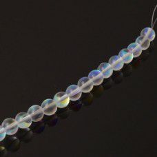 Mermaid Glass Beads, 8mm, Crystal Mystic, Pack of 5, Colour 1