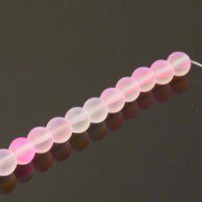 Mermaid Glass Beads, 8mm, Matte Pink Mystic, Pack of 5, Colour 14
