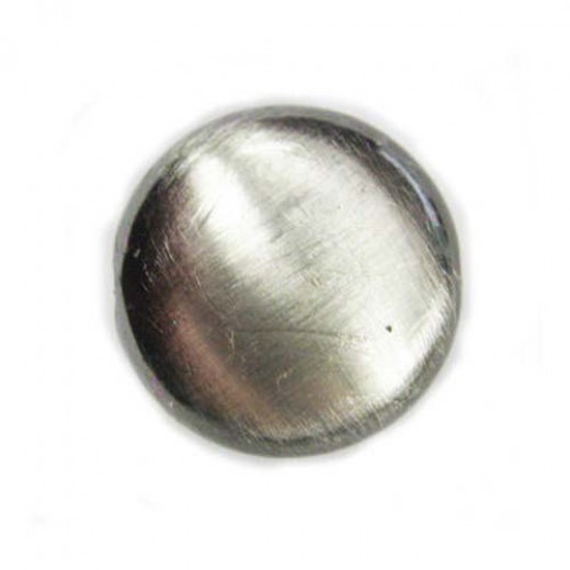17 x 8mm Flat Tablet Brushed Satin Silver Bead, pack of 2