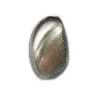 23x14mm Flat Rock Brushed Satin Silver Bead,