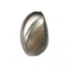 23x14mm Flat Rock Brushed Satin Silver Bead, Pack of 2