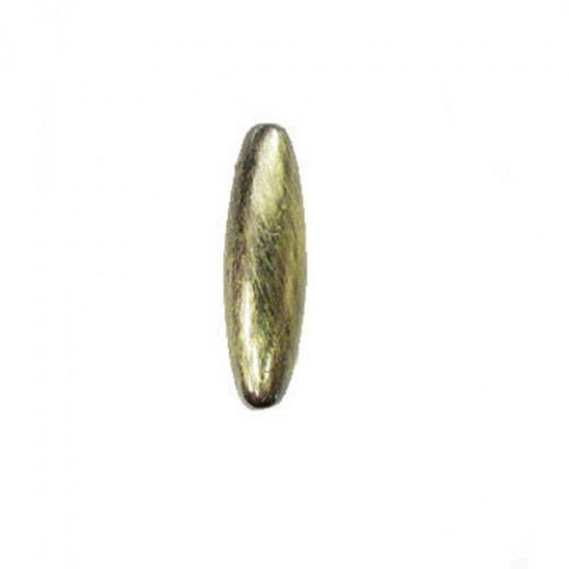 19x6mm Spaghetti Bead  Brushed Satin Brass Bead