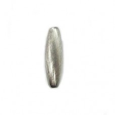 19x6mm Spaghetti Bead Brushed Satin Silver Bead,  pack of 2