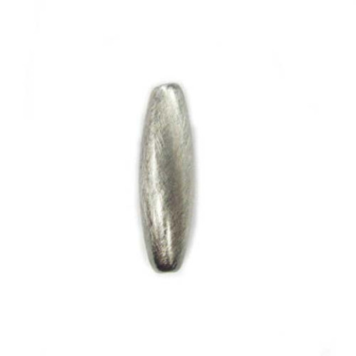 19x6mm Spaghetti Bead Brushed Satin Silver Bead, pack of 2 19x6mm Spaghetti Bead Brushed Satin Silver Bead, pack of 2