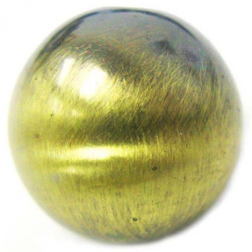 14mm Round Bead Brushed Satin Brass Bead