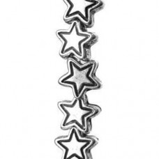 6mm Star Bead Antique Silver Beads, pack of 33 Beads